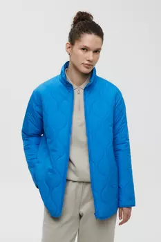 Стеганая утепленная куртка с воротником-стойкой