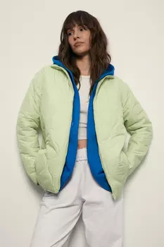 Стеганая утепленная куртка с воротником-стойкой