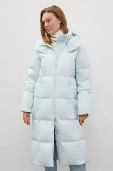 Стеганое пуховое пальто с капюшоном