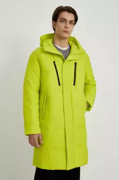 Стеганое утепленное пальто с капюшоном