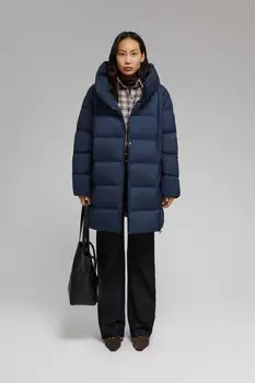 Стеганый пуховик с натуральным пухом