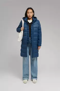 Стеганый пуховик с натуральным пухом