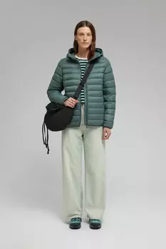 Стеганый пуховик с натуральным пухом