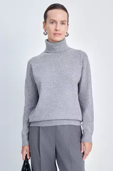 Свитер свободного силуэта с воротником-стойкой