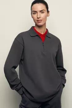 Толстовка из хлопка с отложным воротником