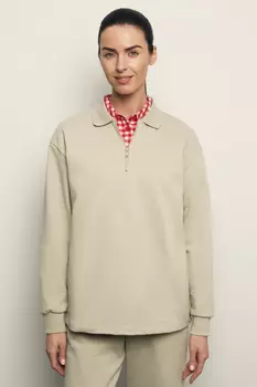 Толстовка из хлопка с отложным воротником