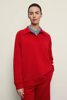 Толстовка из хлопка с отложным воротником