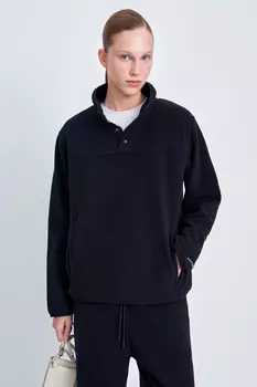 Толстовка с контрастной отделкой и воротником-стойкой