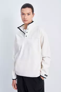 Толстовка с контрастной отделкой и воротником-стойкой