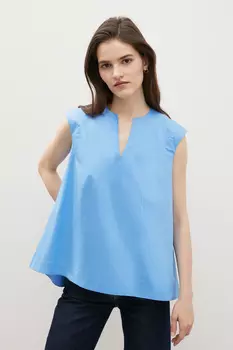 Топ с фигурным вырезом из хлопка