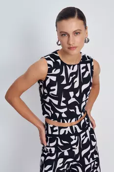 Топ с принтом укороченный