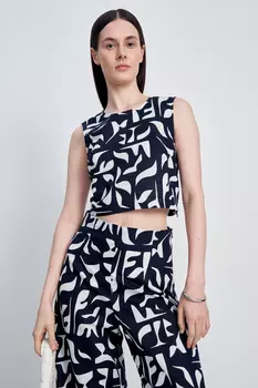 Топ с принтом укороченный