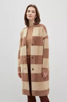 Трикотажное пальто с v-образным вырезом