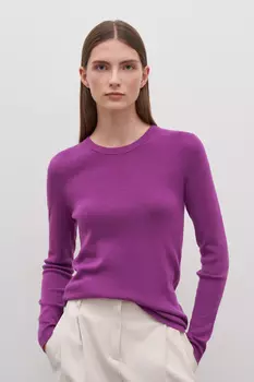 Трикотажный женский джемпер с длинным рукавом