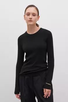 Трикотажный женский джемпер с длинным рукавом