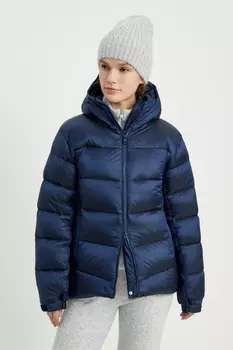 Удлиненный пуховик полуприлегающего силуэта