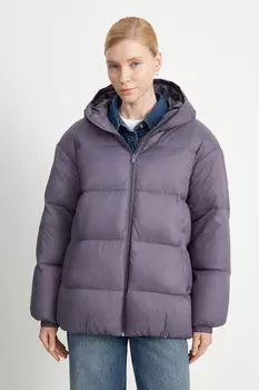 Удлиненный пуховик с капюшоном