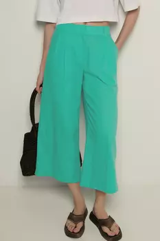 Укороченные брюки из конопляной ткани с хлопком