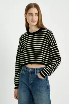 Укороченный джемпер в полоску