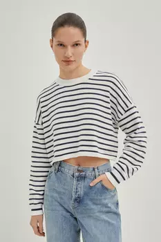 Укороченный джемпер в полоску