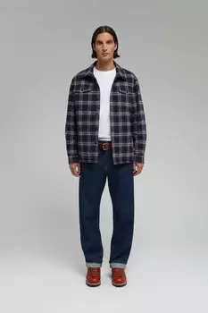 Утепленная куртка-рубашка в клетку
