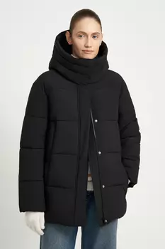 Утепленная куртка с капюшоном и воротником-стойкой