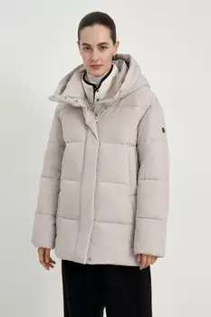 Утепленная куртка с капюшоном и воротником-стойкой