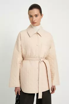 Утепленная куртка с поясом