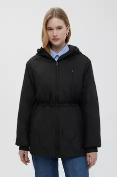 Утепленная куртка с поясом на кулиске