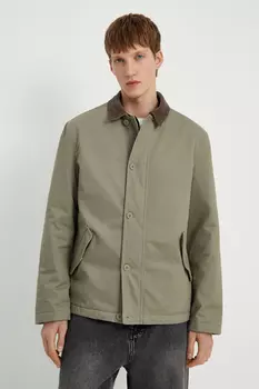 Утепленная куртка с вельветовым воротником