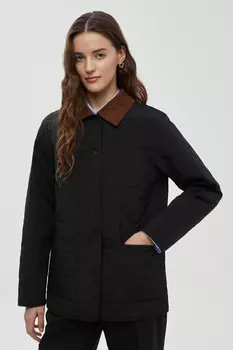 Утепленная куртка с вельветовым воротником