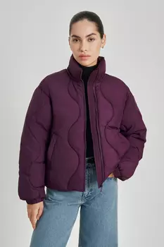 Утепленная куртка с воротником-стойкой