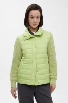 Утепленная куртка с вязаными рукавами