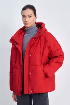 Утепленная куртка свободного силуэта