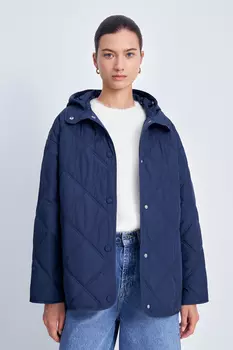 Утепленная куртка свободного силуэта