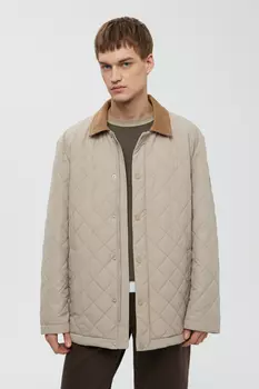 Утепленная стеганая куртка с отложным воротником