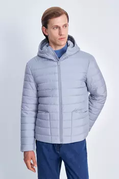 Утепленная стеганая куртка с воротником-стойкой