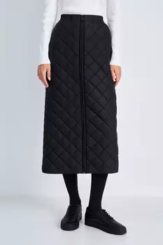 Утепленная юбка-миди прямого кроя