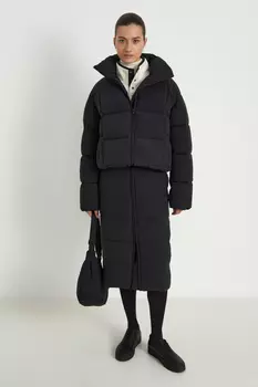 Утепленная юбка на молнии прямого силуэта