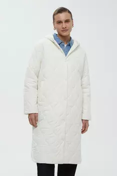 Утепленное пальто А-силуэта с капюшоном