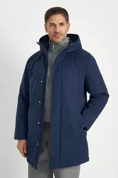 Утепленное пальто с капюшоном