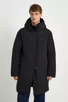 Утепленное пальто с утяжниками на талии