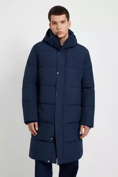 Утепленное пальто с воротником-стойкой