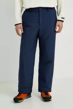 Утепленные брюки широкого кроя с утяжниками по низу