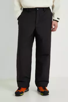 Утепленные брюки широкого кроя с утяжниками по низу