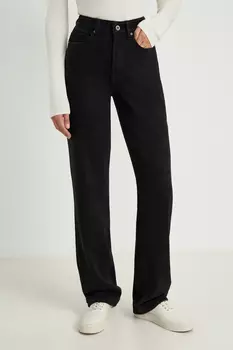 Утепленные джинсы wide leg fit женские