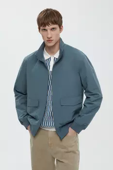 Ветровка-бомбер со съемным капюшоном