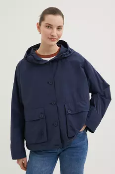Ветровка на пуговицах с капюшоном