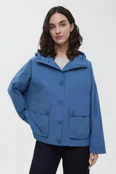 Ветровка на пуговицах с капюшоном