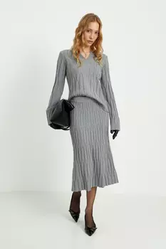 Вязаная юбка силуэта трапеция